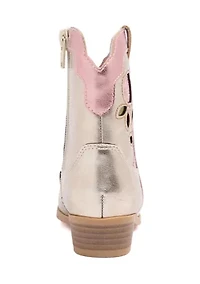 Little Kid Girls Rosette Western Boots