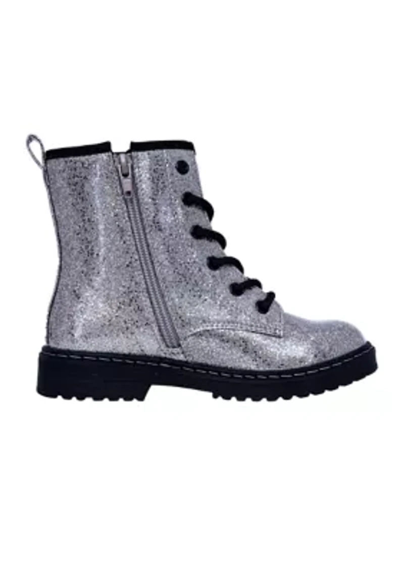 Youth Girls Chloe Shimmer Combat Boots