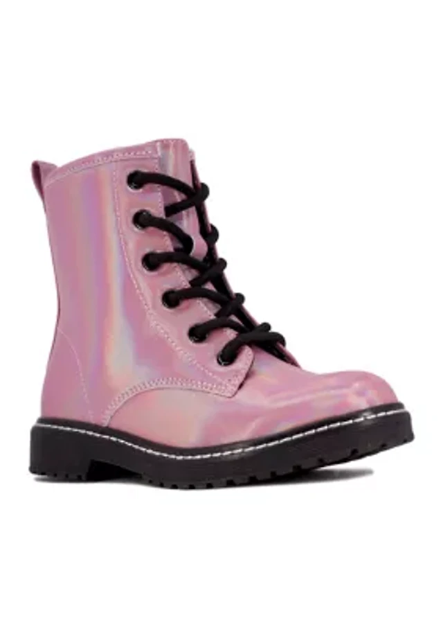MIA Youth Girls Padma Patent Rainbow Combat Boots The Summit