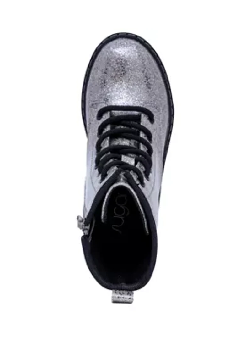 Youth Girls Chloe Shimmer Combat Boots