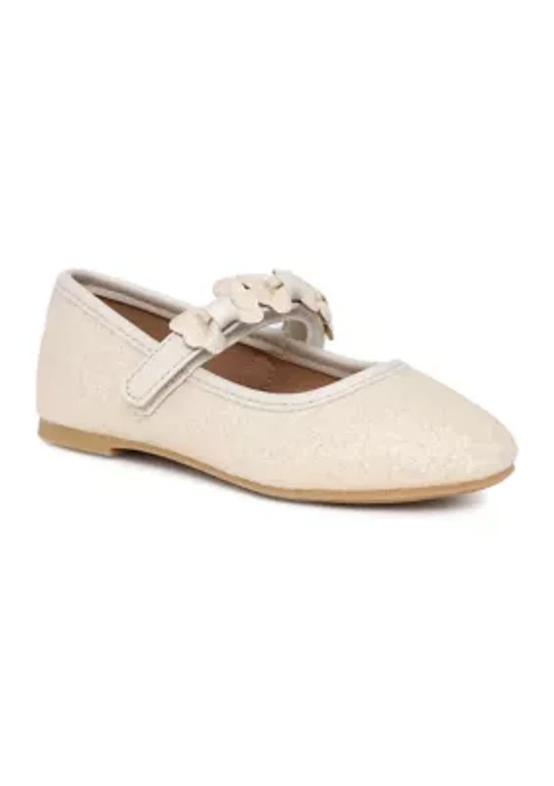 Toddler Girls Lil Flan Sparkly Bow Strap Mary Jane Flats