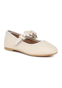 Toddler Girls Lil Flan Sparkly Bow Strap Mary Jane Flats
