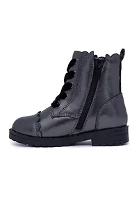 Toddler Girls Lil Scallop Shimmer Combat Boots
