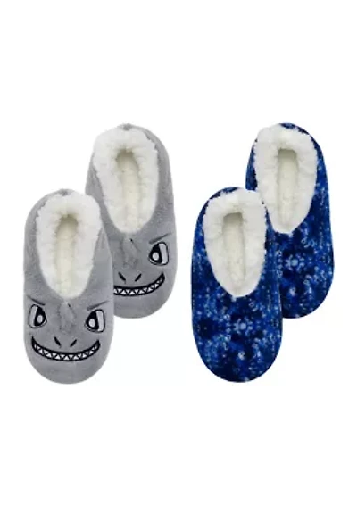 Toddler/Youth Boys Shark Tie Dye Slipper Socks - 2 Pack