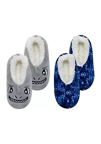 Toddler/Youth Boys Shark Tie Dye Slipper Socks - 2 Pack