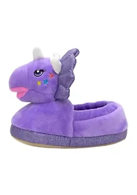Little Kid Girls Triceratop Lighted Slippers