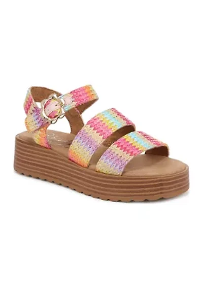 Big Kid Girls Journey Multi Raffia Sandals