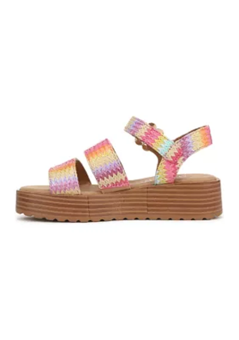 Big Kid Girls Journey Multi Raffia Sandals