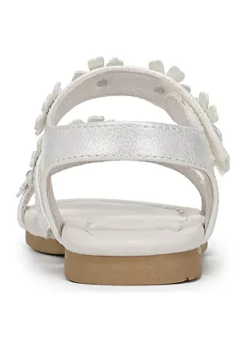 Little Kid Girls Pearlized Floral Sandals