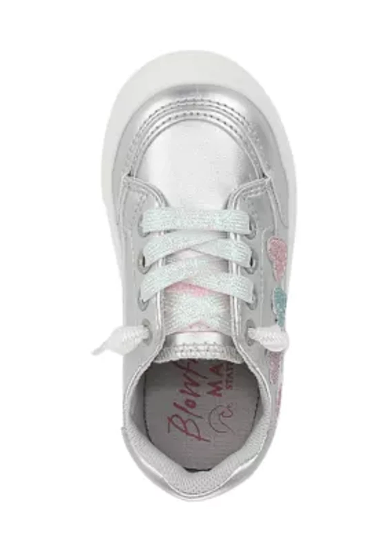 Little Kid Girls Silber Aurora Heart Sneakers