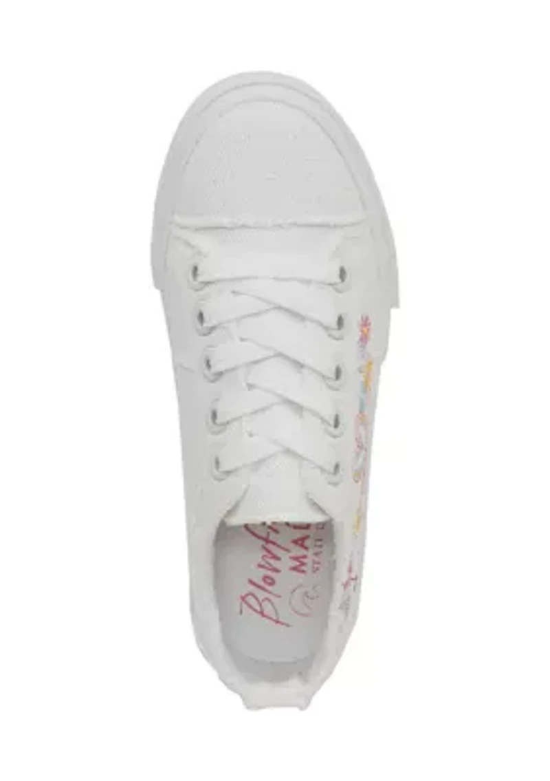 Big Kid Girls Embroidered Floral Sneakers