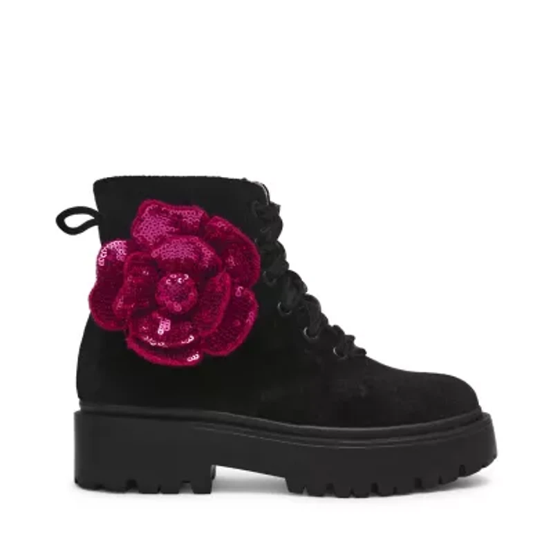 Piper Velvet Flower Combat Boot