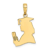 10K Yellow Gold Polished Female Graduation Profile Charm