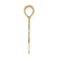 10K Yellow Gold Polished Female Graduation Profile Charm