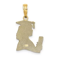 10K Yellow Gold Polished Female Graduation Profile Charm