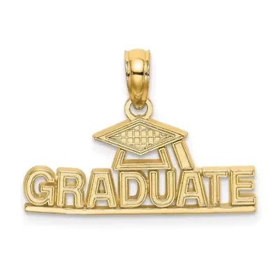 10K Yellow Gold Polished Graduate Under Cap Charm