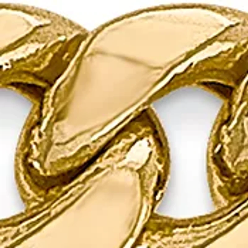 Men's 14k Yellow Gold 6 Millimeter Semi Solid Miami Cuban Chain Bracelet