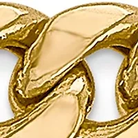 Men's 14k Yellow Gold 6 Millimeter Semi Solid Miami Cuban Chain Bracelet