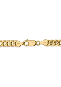 Men's 14k Yellow Gold 6 Millimeter Semi Solid Miami Cuban Chain Bracelet