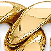 Mens 14K Yellow Gold 7.3mm Semi Solid Miami Cuban Chain Bracelet