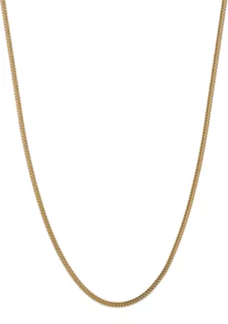 Men's 14K Yellow Gold Millimeter Semi Solid Franco Chain Necklace