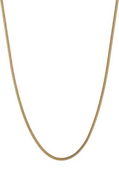 Men's 14K Yellow Gold Millimeter Semi Solid Franco Chain Necklace