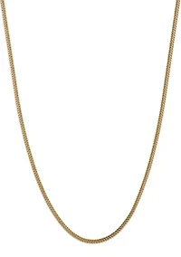 Men's 14K Yellow Gold Millimeter Semi Solid Franco Chain Necklace