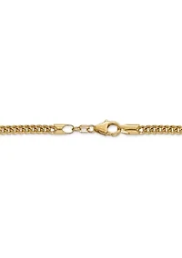 Men's 14K Yellow Gold Millimeter Semi Solid Franco Chain Necklace