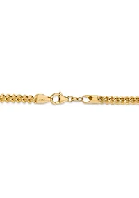 Men's 14K Yellow Gold Millimeter Semi Solid Franco Chain Necklace
