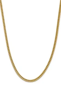 Men's 14K Yellow Gold Millimeter Semi Solid Franco Chain Necklace