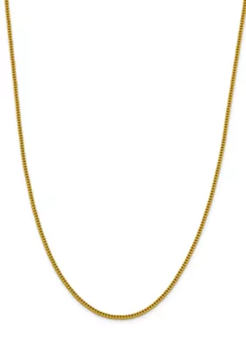 Mens 14K Yellow Gold 2.2 Millimeter Semi Solid Franco Chain Necklace