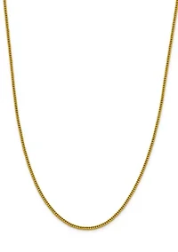 Mens 14K Yellow Gold 2.2 Millimeter Semi Solid Franco Chain Necklace