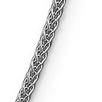 Mens 14K Gold Millimeter Semi Solid 3-Wire Wheat Chain Necklace