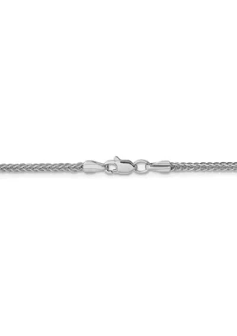 Mens 14K Gold Millimeter Semi Solid 3-Wire Wheat Chain Necklace