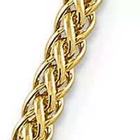 Men's 14K Yellow Gold 4.30 mm Semi Solid 3-Wire Wheat Chain Necklace
