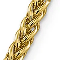 Mens 14K Yellow Gold 4.65 Millimeter Semi Solid 3-Wire Wheat Chain Necklace