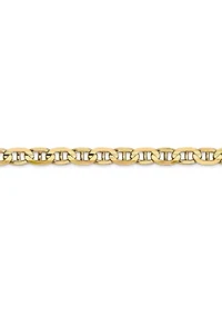 Men's 14K Yellow Gold 4.5 Millimeter Concave Anchor Chain Bracelet