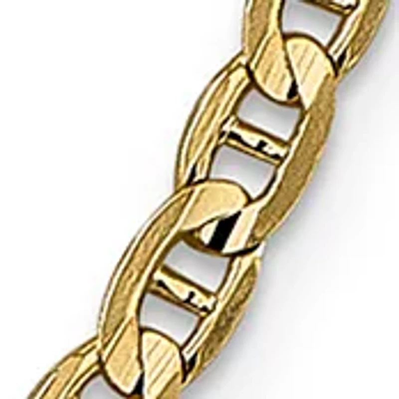 Men's 14K Yellow Gold Millimeter Concave Anchor Chain Necklace
