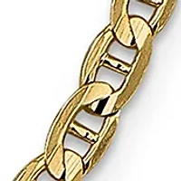 Men's 14K Yellow Gold Millimeter Concave Anchor Chain Necklace