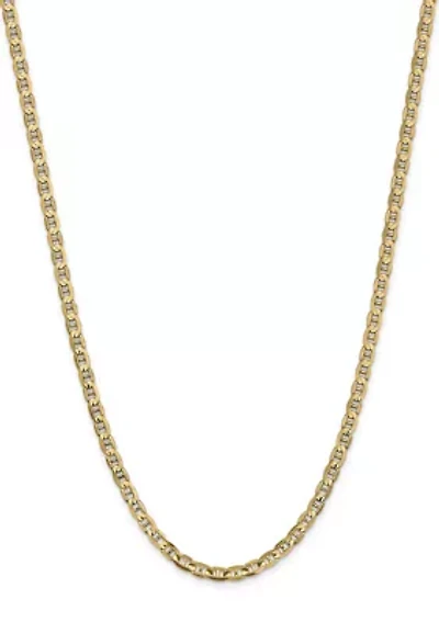 Men's 14K Yellow Gold 4.5 Millimeter Concave Anchor Chain Necklace