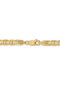 Men's 14K Yellow Gold Millimeter Concave Anchor Chain Necklace