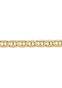 Mens 14K Yellow Gold 5.25 Millimeter Lobster Clasp Chain Bracelet