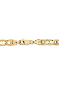 Mens 14K Yellow Gold 5.25 Millimeter Lobster Clasp Chain Bracelet