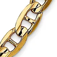 Men's 14K Yellow Gold 5.25 Millimeter Concave Anchor Chain Necklace