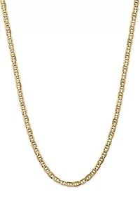 Men's 14K Yellow Gold 5.25 Millimeter Concave Anchor Chain Necklace
