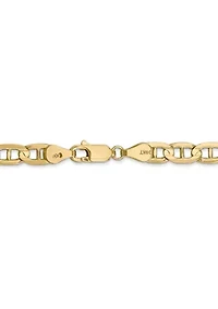 Men's 14K Yellow Gold 5.25 Millimeter Concave Anchor Chain Necklace