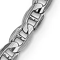 Men's 14K White Gold 4.5 Millimeter Concave Anchor Chain Necklace