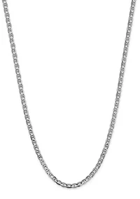 Men's 14K White Gold 4.5 Millimeter Concave Anchor Chain Necklace