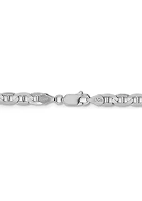 Men's 14K White Gold 4.5 Millimeter Concave Anchor Chain Necklace