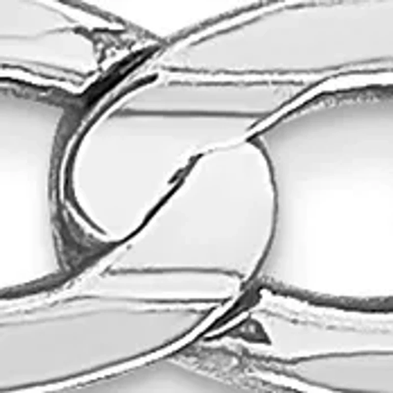 Men's 14K White Gold 5.25 Millimeter Concave Anchor Chain Bracelet